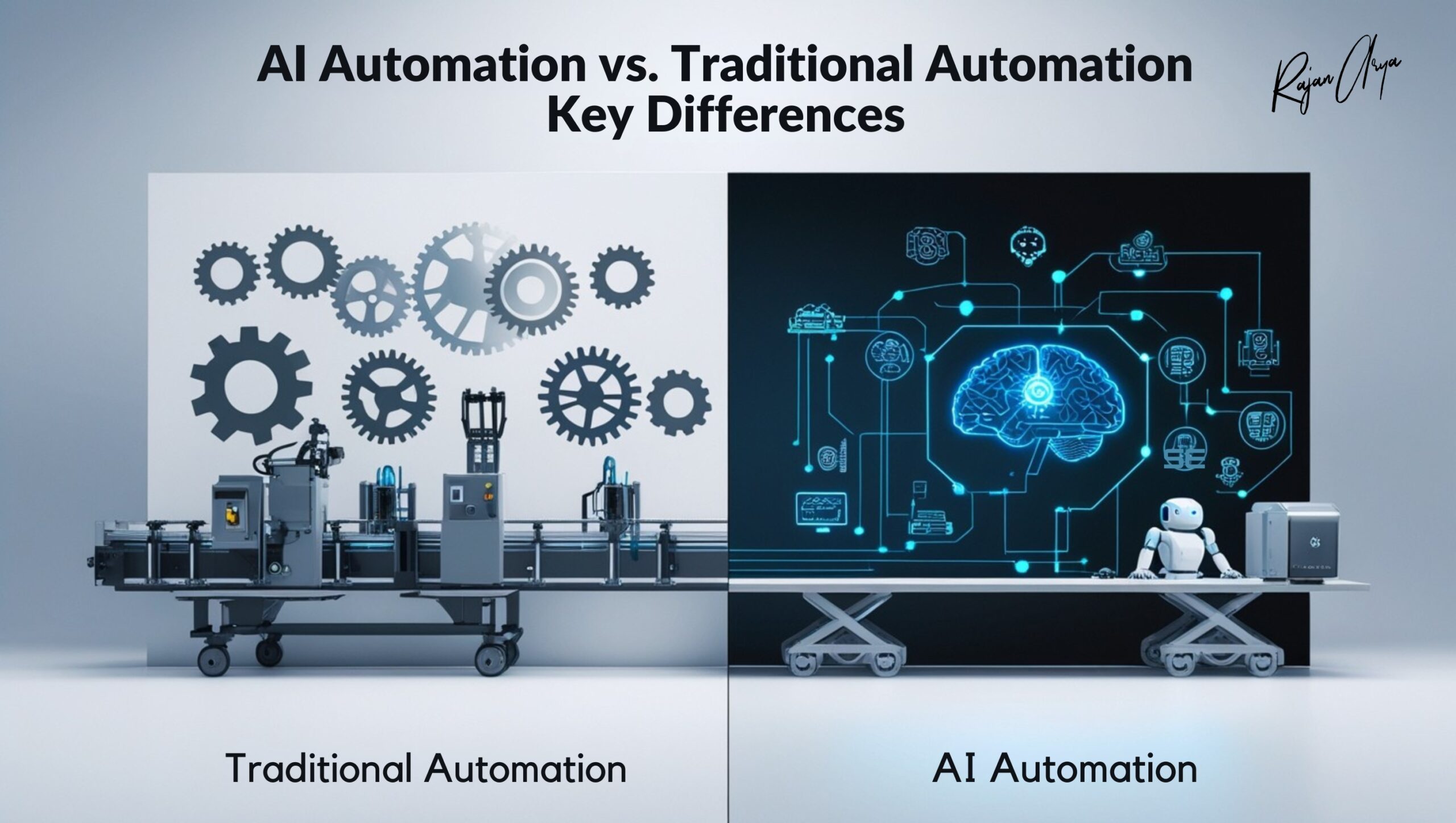 Learn the key differences between AI automation vs traditional automation. Discover how AI workflow automation and AI marketing tools save time, reduce errors, and boost efficiency.